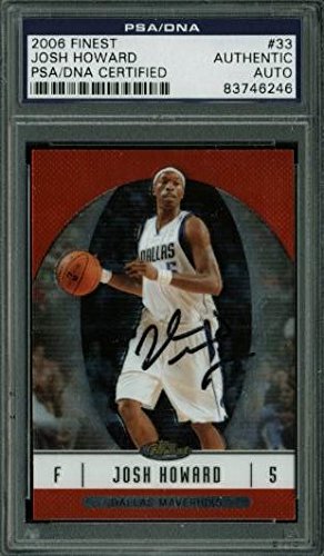 Mavericks Josh Howard Authentic Signed Card 2006 Finest #33 PSA/DNA Slabbed