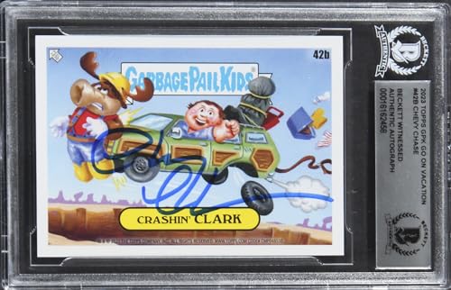 Chevy Chase Vacation Signed 2023 Topps GPK Go On Vacation #42B Card BAS Slabbed