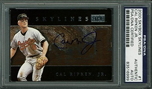 Orioles Cal Ripken Jr. Authentic Signed Card 2000 Skybox Skylines #1 PSA Slabbed