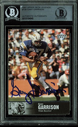 Chargers Gary Garrison Authentic Signed Card 1997 Upper Deck Legends BAS Slabbed