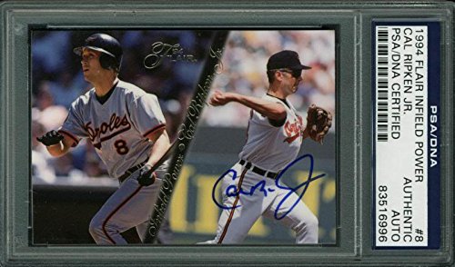 Orioles Cal Ripken Jr. Signed Card 1994 Flair Infield Power #8 PSA/DNA Slabbed