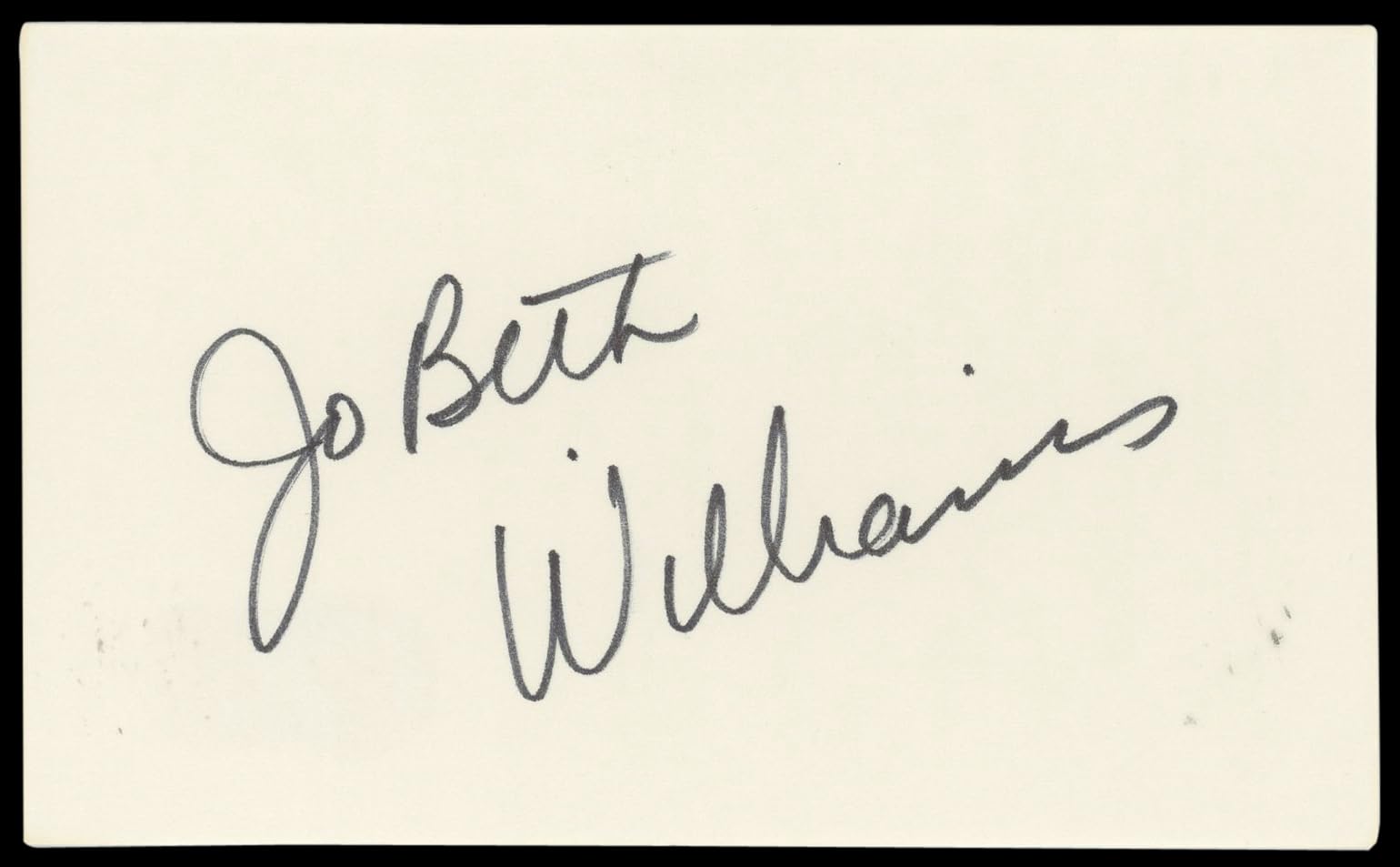 JoBeth Williams Poltergeist Authentic Signed 3x5 Index Card BAS #BN89440