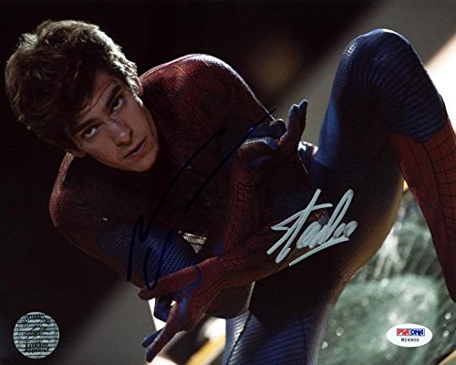 Stan Lee & Andrew Garfield Spider-Man Signed Authentic 8X10 Photo PSA #W24900