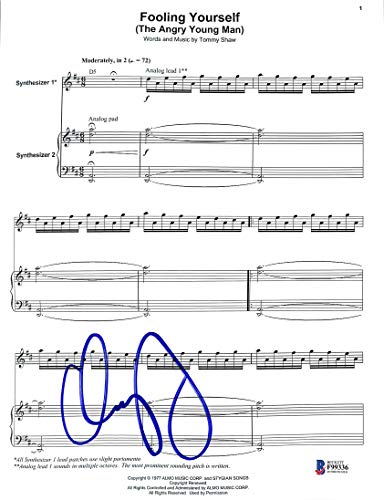Dennis DeYoung Styx Signed 8.5x11 Fooling Yourself Music Sheet Photo BAS #F99336