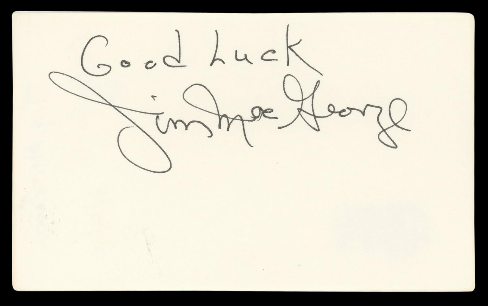 Jim MacArthur Hawaii Five-O "Good Luck" Signed 3x5 Index Card BAS #BL96371