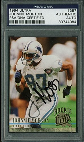 Lions Johnnie Morton Authentic Signed Card 1994 Ultra #387 PSA/DNA Slabbed