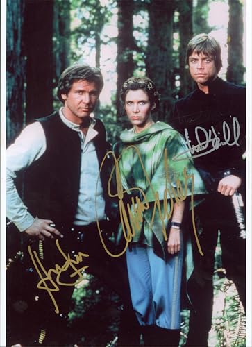Star Wars (3) Ford, Hamill & Fisher  Authentic Signed 10x13.75 Photo BAS #A68431