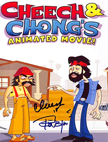 Cheech Marin & Tommy Chong Animated Movie Authentic Signed 8x10 Photo BAS E85511
