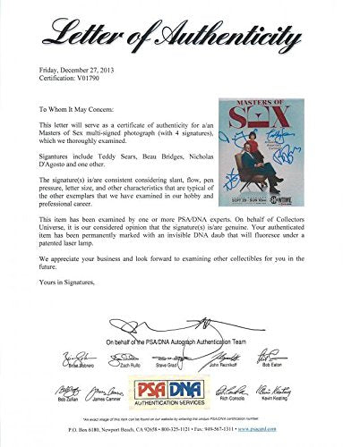 Masters Of Sex (4) Sears, Bridges, D'Agosto +1 Signed 8X10 Photo PSA/DNA #V01790
