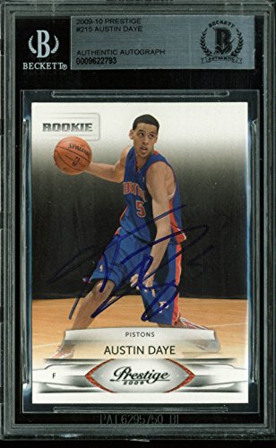 Pistons Austin Daye Authentic Signed Card 2009 Prestige RC #215 BAS Slabbed