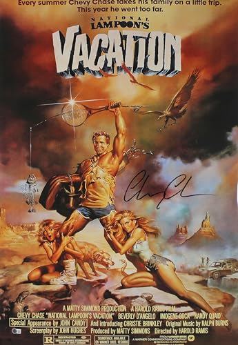 Chevy Chase National Lampoon's Vacation Signed 24x36 Movie Poster BAS Witnessed