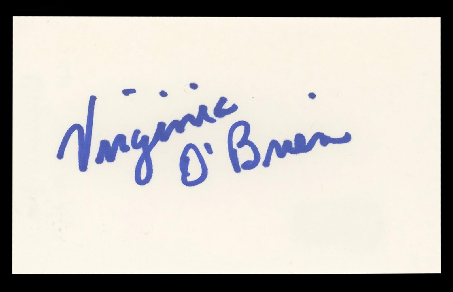 Virginia O'Brien The Harvey Girls Authentic Signed 3x5 Index Card BAS #BL98838