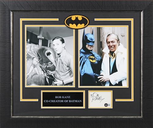 Bob Kane Batman Authentic Signed 3x5 Index Card Framed Display BAS #BL98104
