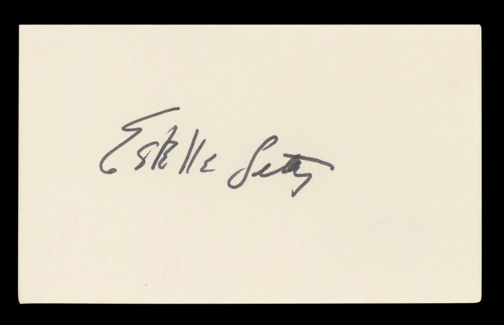 Estelle Getty The Golden Girls Authentic Signed 3x5 Index Card BAS #BL96536