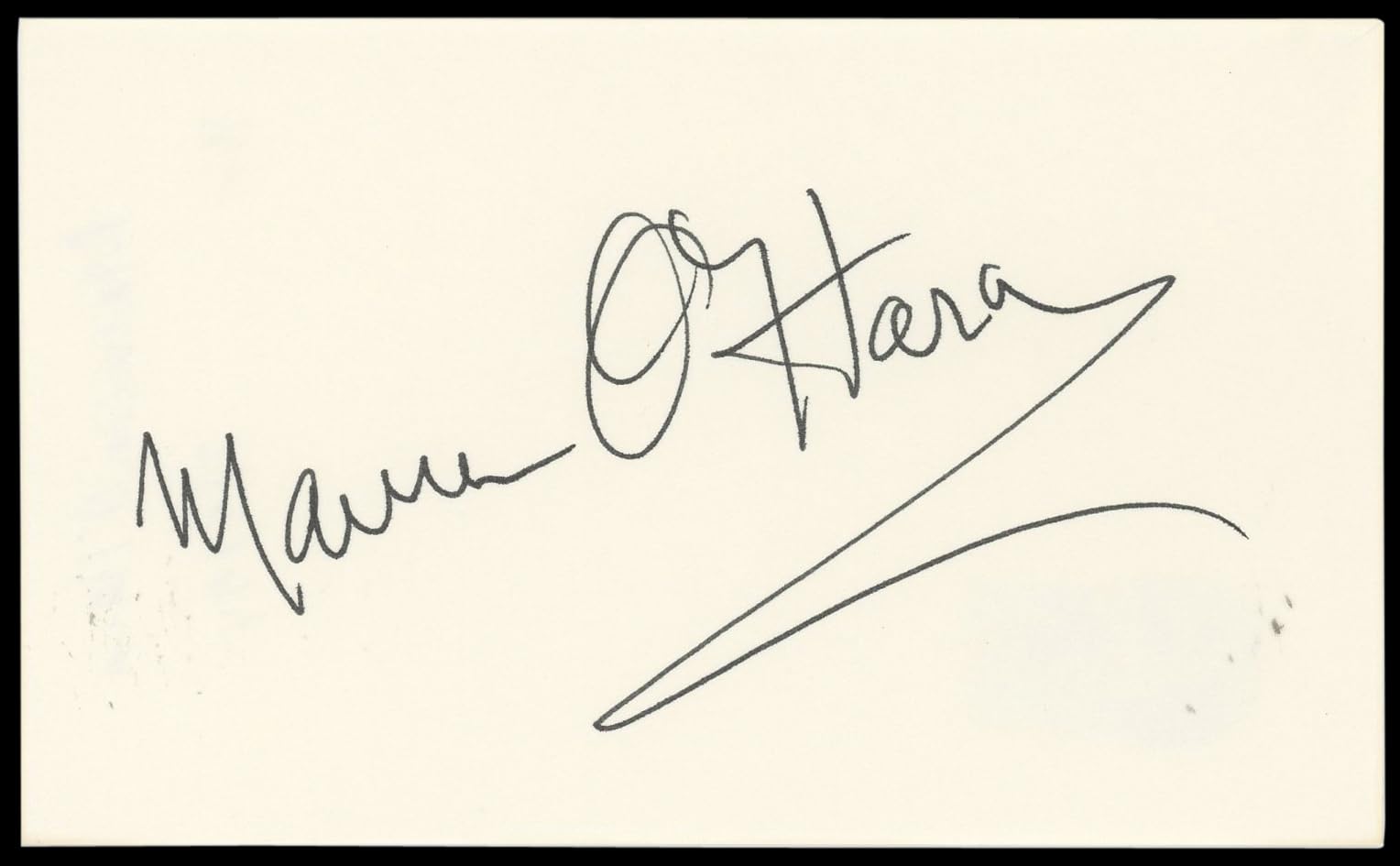 Maureen O'Hara The Quiet Man Authentic Signed 3x5 Index Card BAS #BN89207