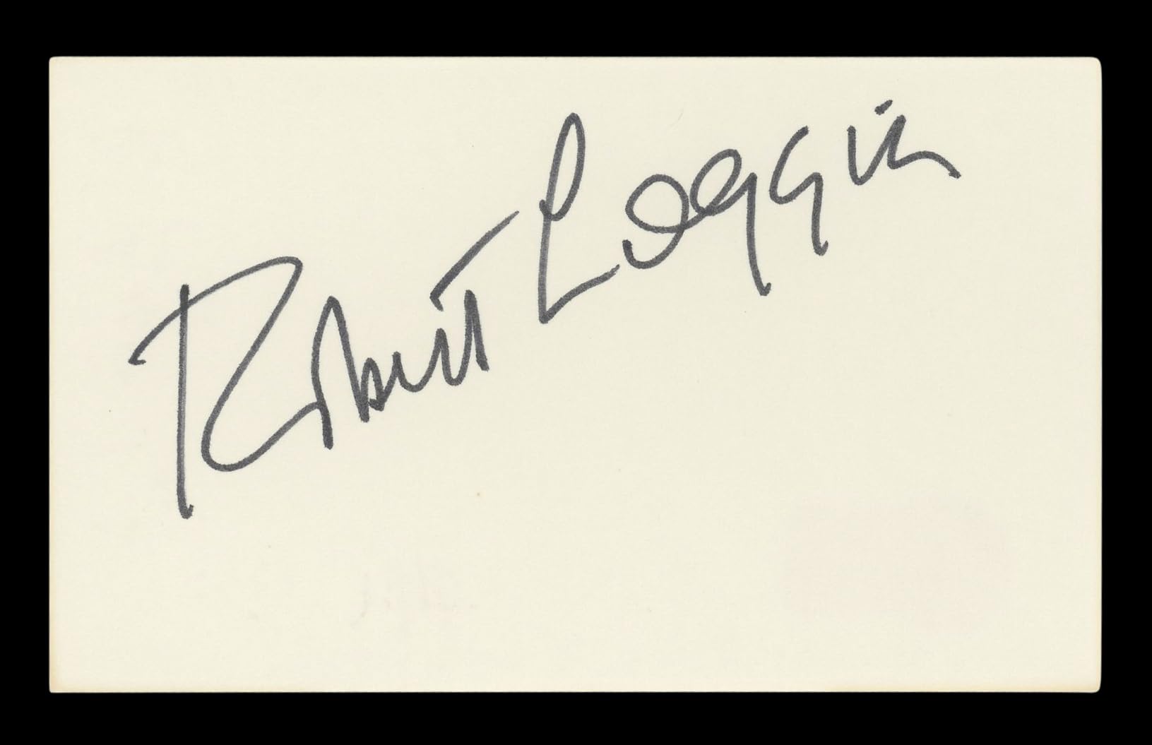 Robert Loggia Big Authentic Signed 3x5 Index Card Autographed BAS #BL96591