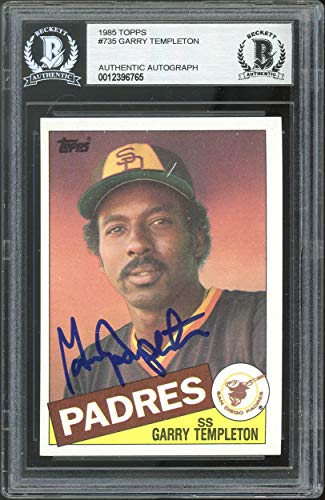 Padres Garry Templeton Authentic Signed 1985 Topps #725 Card BAS Slabbed