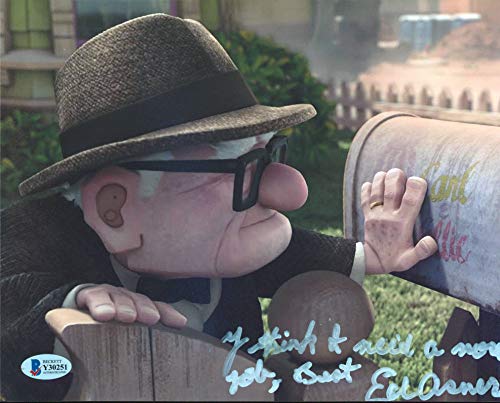Ed Asner UP "I think I need a new job" Authentic Signed 8x10 Photo BAS #Y30251
