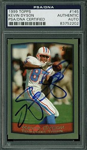 Oilers Kevin Dyson Authentic Signed Card 1999 Topps #145 PSA/DNA Slabbed
