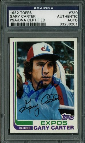 Expos Gary Carter Authentic Signed Card 1982 Topps #730 PSA/DNA Slabbed