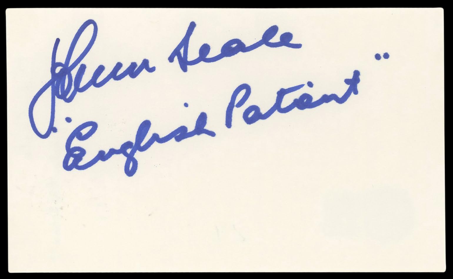John Seale The English Patient Authentic Signed 3x5 Index Card BAS #BL98597
