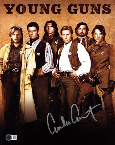 Emilio Estevez Young Guns Authentic Signed 11x14 Vertical Photo BAS Witnessed