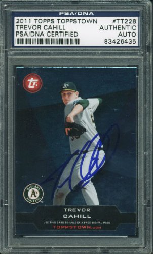Athletics Trevor Cahill Authentic Signed Card 2011 Topps #Tt226 PSA/DNA Slabbed