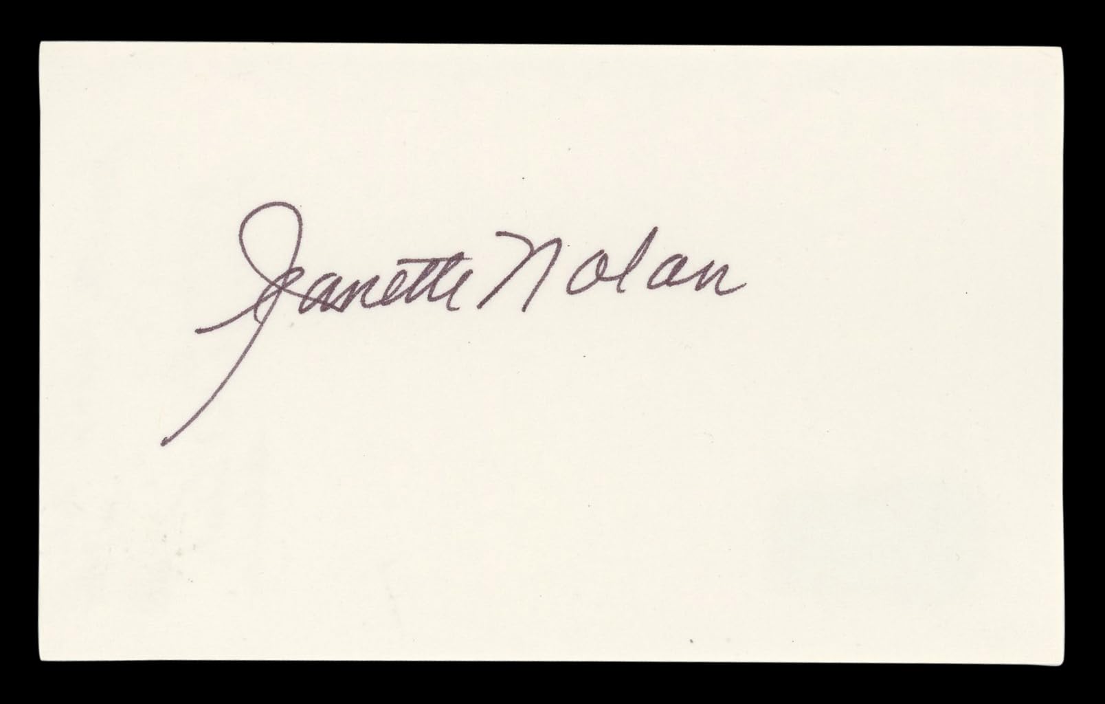 Jeanette Nolan Man Who Shot Liberty Valance Signed 3x5 Index Card BAS #BL98798