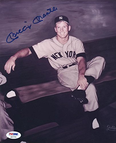 Yankees Mickey Mantle Signed Authentic 8X10 Photo Autographed PSA/DNA #Q02755