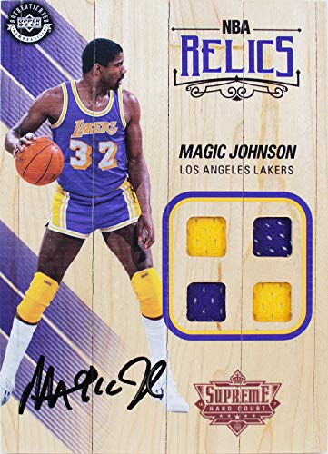 Lakers Magic Johnson Signed 5x7 Upper Deck Supreme Hard Court Card BAS #MJ17478