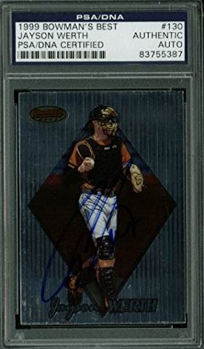 Nationals Jayson Werth Signed Card 1999 Bowman'S Best Rc #130 PSA/DNA Slabbed