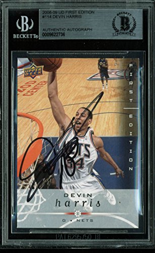 Nets Devin Harris Authentic Signed Card 2008 UD First Edition #114 BAS Slabbed