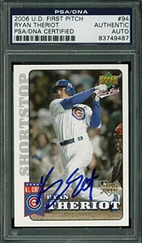 Cubs Ryan Theriot Authentic Signed Card 2006 U.D. First Pitch #94 PSA Slabbed
