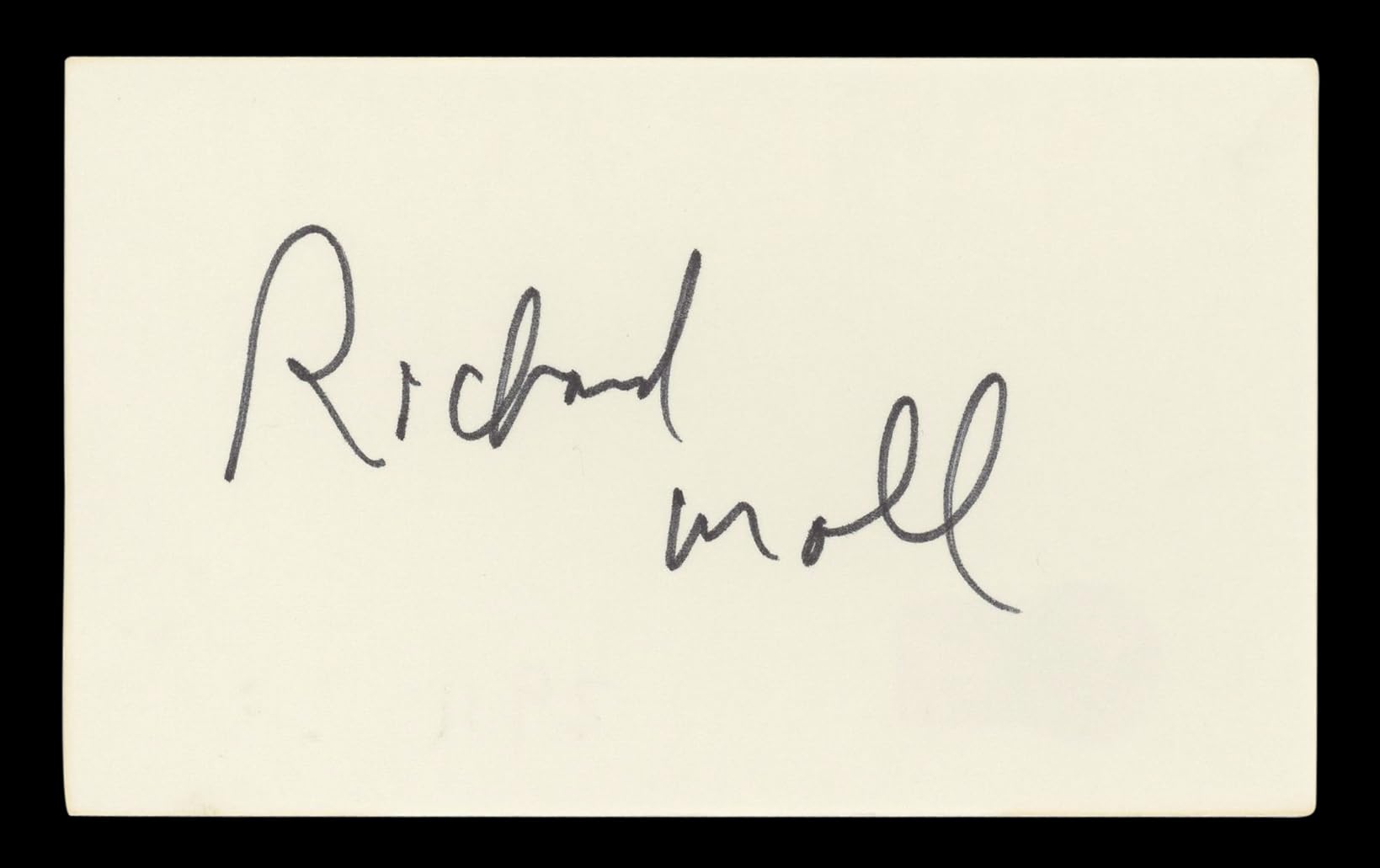 Richard Moll Night Court Authentic Signed 3x5 Index Card BAS #BL96563