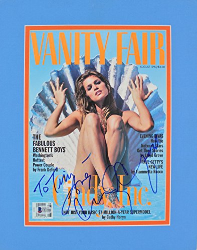 Cindy Crawford Authentic Signed Vanity Fair Magazine Cover Matted BAS #E85308