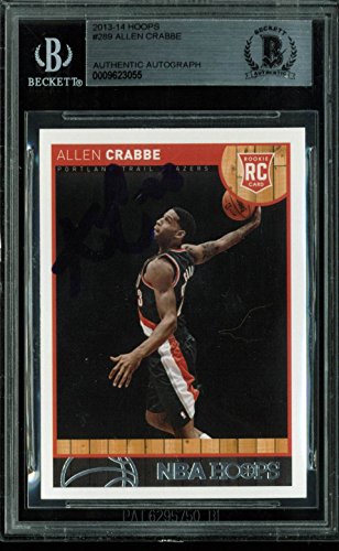 Grizzlies Allen Crabbe Authentic Signed Card 2013 Hoops RC #289 BAS Slabbed