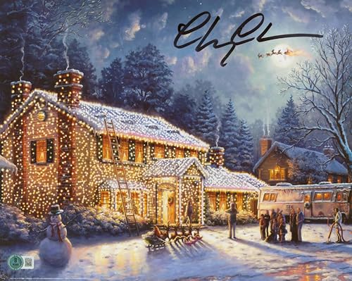 Chevy Chase Christmas Vacation Signed 11x14 Christmas Lights Photo BAS Witness