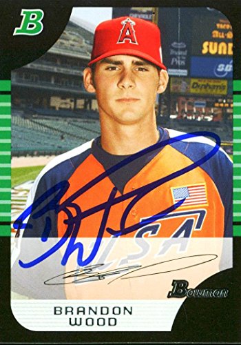 Angels Brandon Wood Authentic Signed Card 2005 Bowman RC #BDP144 w/ COA