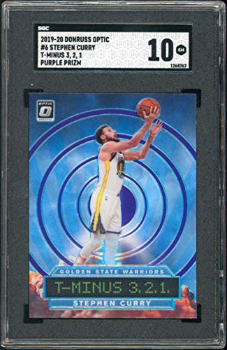 Stephen Curry 2019 Donruss Optic #6 T-Minus 3,2,1 Purple Prizm Card Grade 10 SGC