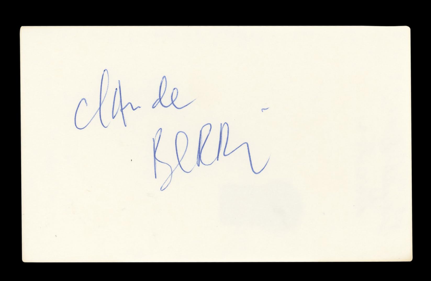 Claude Berri Jean de Florette Authentic Signed 3x5 Index Card BAS #AD70323