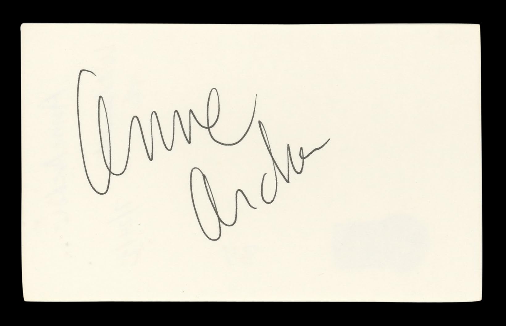 Anne Archer Fatal Attraction Authentic Signed 3x5 Index Card BAS #BL96929