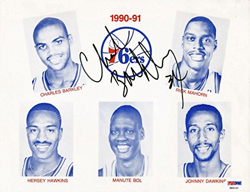 76Ers Charles Barkley Authentic Signed 8.5X11 Photo Vintage Sig PSA/DNA #T89145