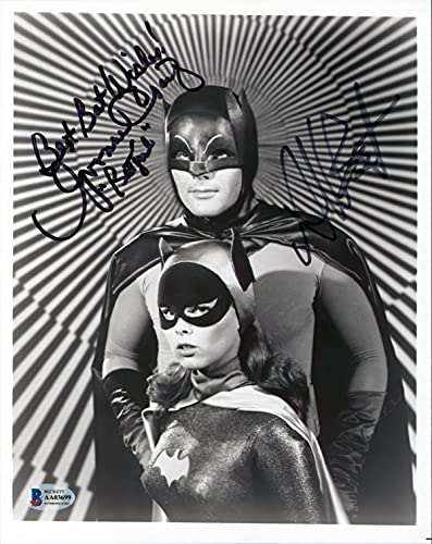 Batman Adam West & Yvonne Craig Authentic Signed 8x10 B&W Photo BAS #AA03699