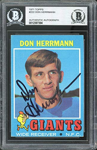 Giants Don Herrmann Authentic Signed 1971 Topps #222 Card BAS Slabbed
