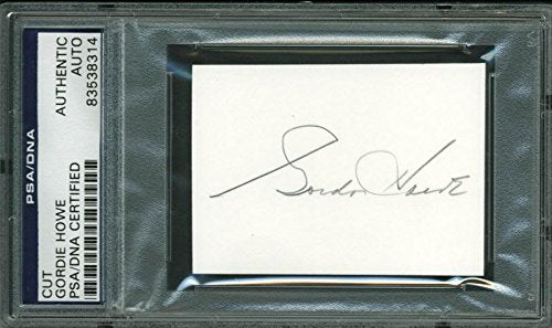 Red Wings Gordie Howe Authentic Signed 2X2.75 Cut Autographed PSA/DNA Slabbed