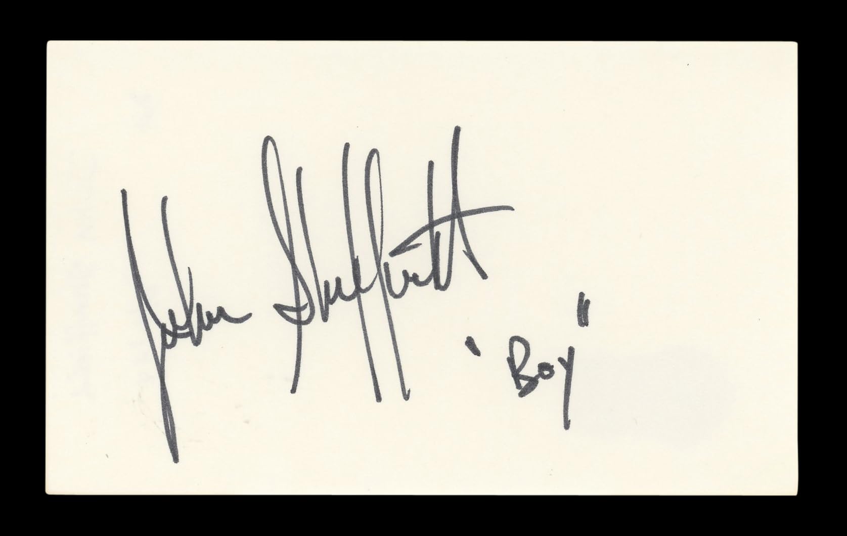 Johnny Sheffield Lord of the Jungle "Boy" Signed 3x5 Index Card BAS #AD70282