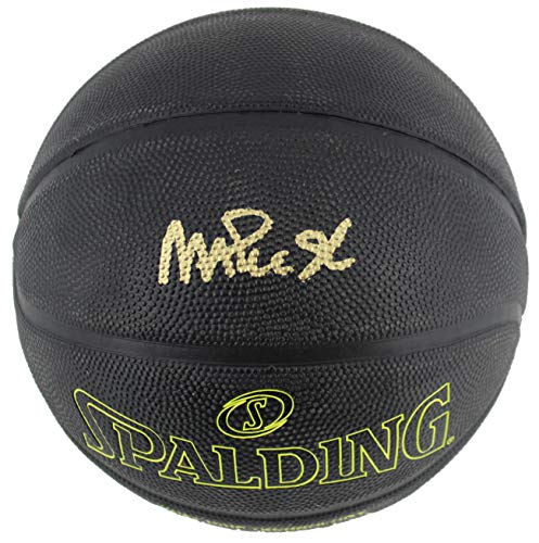 Lakers Magic Johnson Authentic Signed in Gold Spalding Black Basketball BAS
