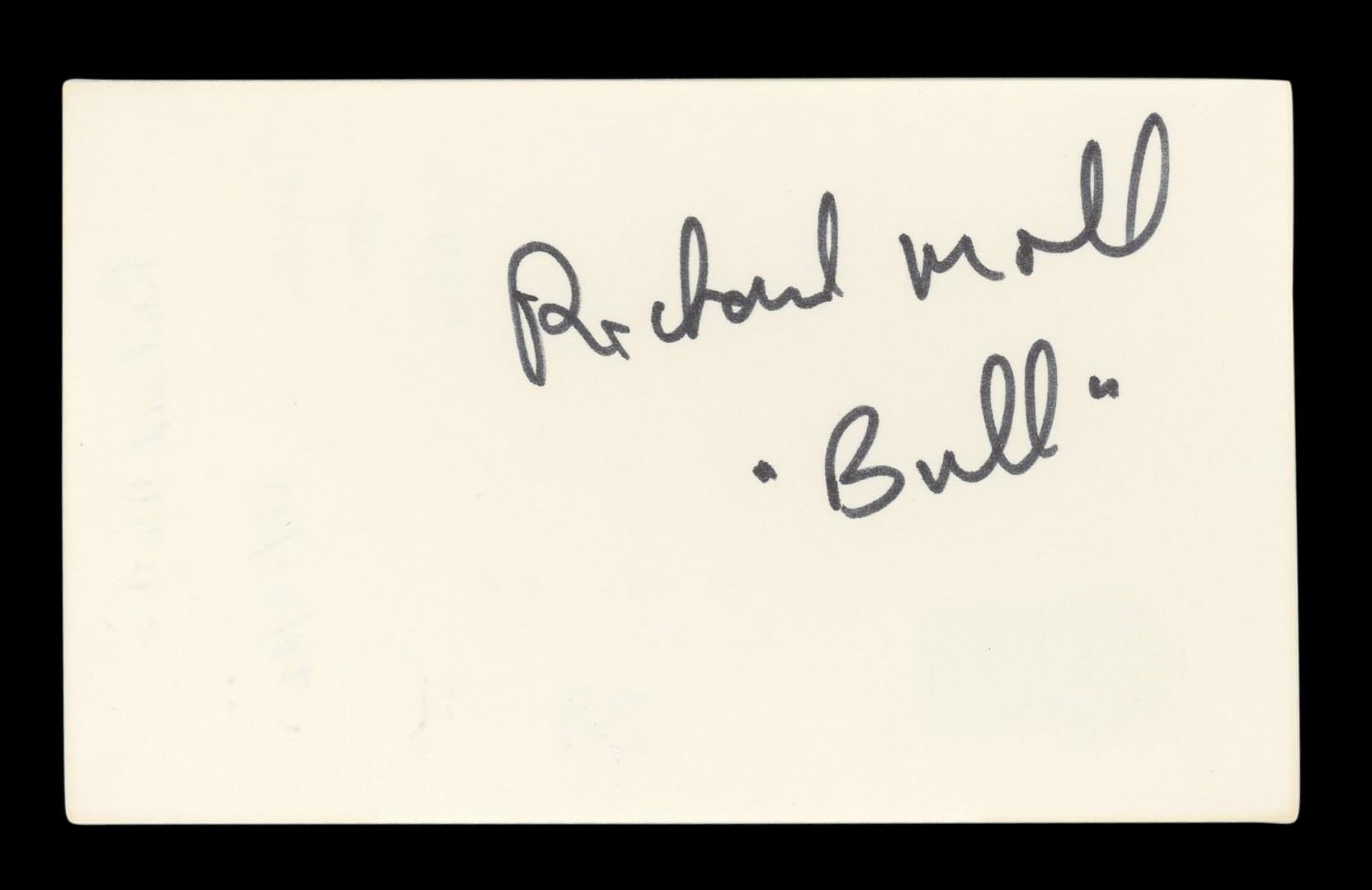 Richard Moll Night Court "Bull" Authentic Signed 3x5 Index Card BAS #BL96556