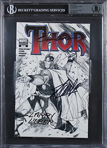 (3) Stan Lee, Lieber & Coipel Signed Thor Variant Edition #1 Comic BAS Slabbed