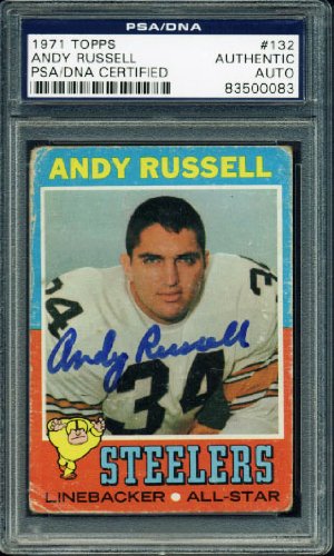 Steelers Andy Russell Authentic Signed Card 1971 Topps #132 PSA/DNA Slabbed
